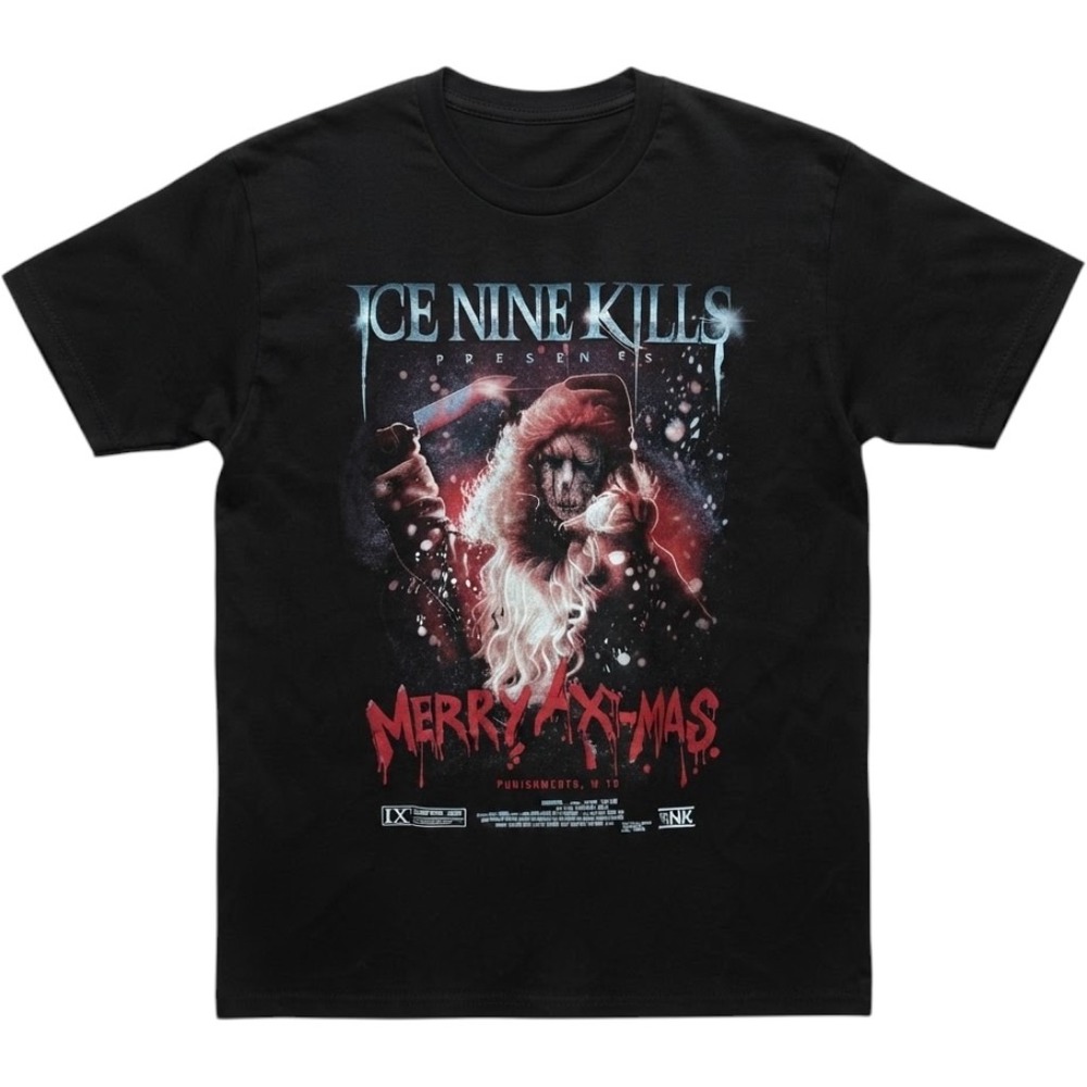 Ice Nine Kills Merry Axe-Mas Horror Santa Band T-Shirt XXL Black Metalcore Tee